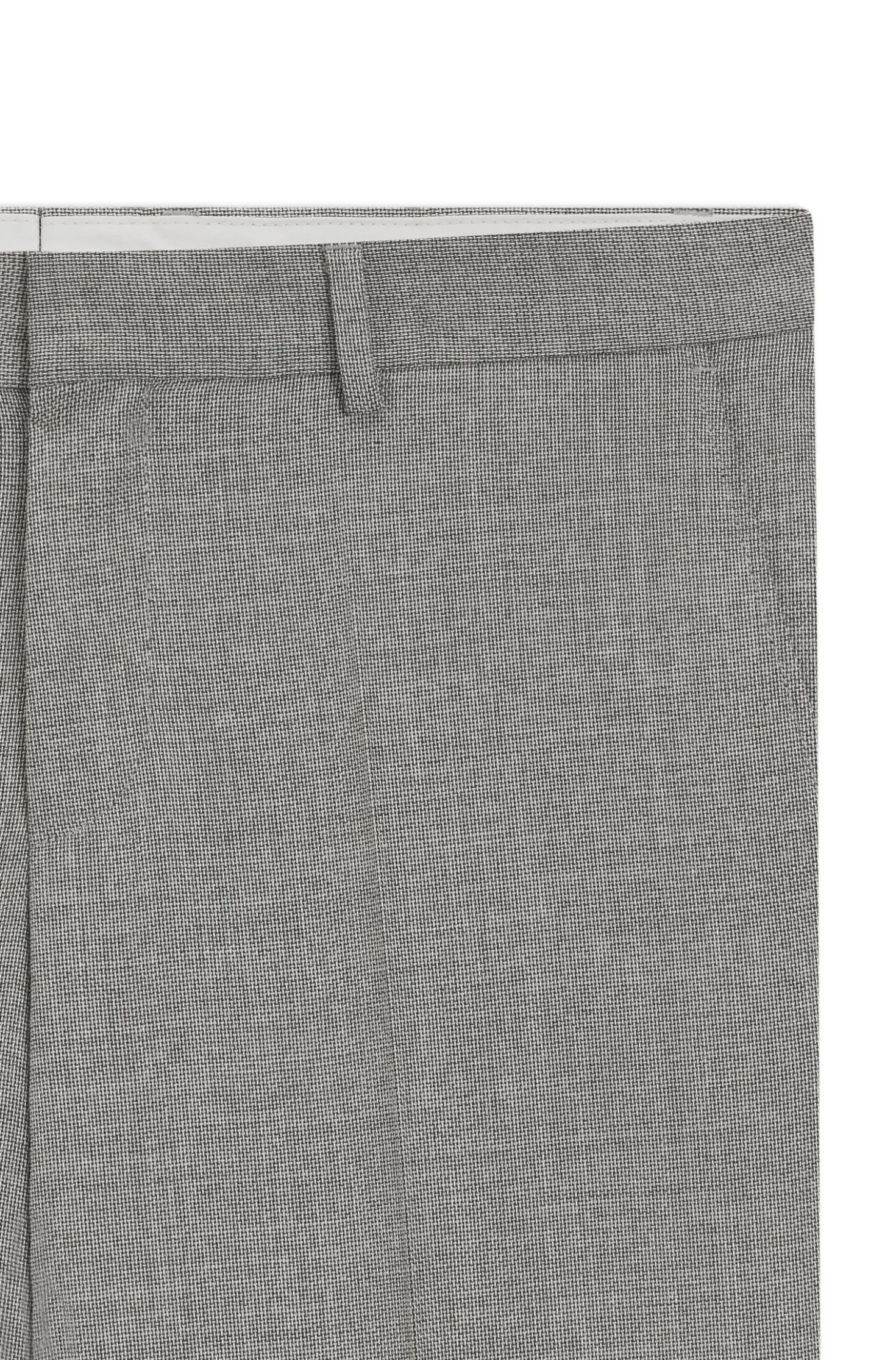 Fein gemusterte Slim-Fit Hose aus Stretch-Wolle