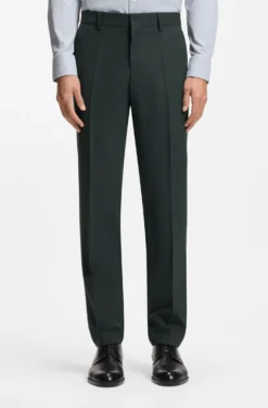 Fein gemusterte Slim-Fit Hose aus Stretch-Wolle