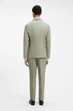 Fein gemustertes Slim-Fit Sakko aus Leinen-Mix
