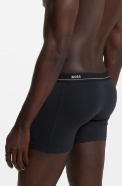Fünfer-Pack eng anliegende Boxershorts aus Stretch-Baumwolle mit Logo-Bund