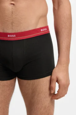 Fünferpack eng anliegende Boxershorts mit kurzem Bein aus Stretch-Baumwolle mit Logos am Bund