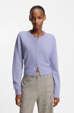 Geknöpfter Cardigan mit tonaler Logo-Stickerei