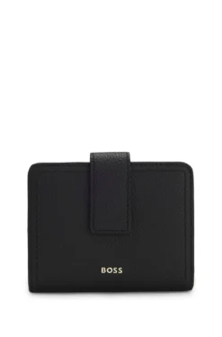 Geldbörse aus Leder mit Logo-Schriftzug