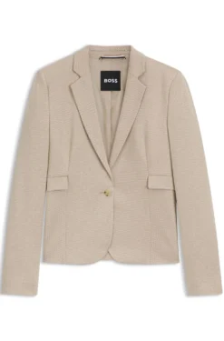 Gemusterter Slim-Fit Blazer aus Performance-Stretch-Jersey