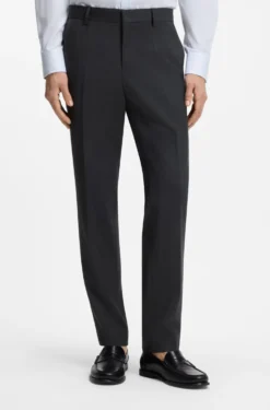 Gemusterte Slim-Fit Hose aus Schurwolle