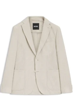 Gemustertes Slim-Fit Sakko aus Baumwoll-Mix