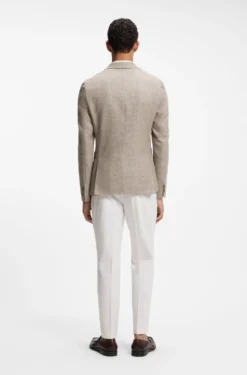 Gemustertes Slim-Fit Sakko aus Schurwoll-Mix