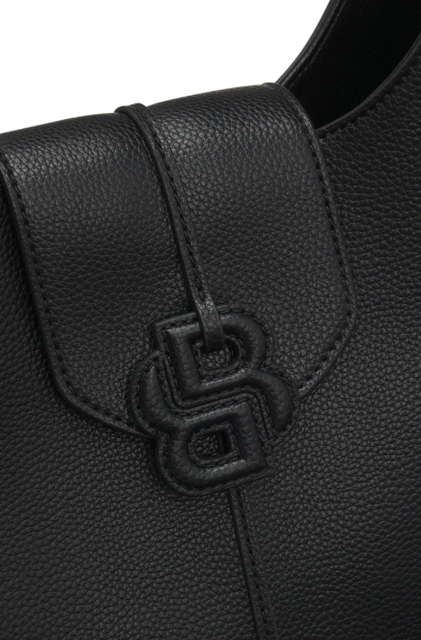 Genarbte Hobo Bag mit Double-B-Monogramm