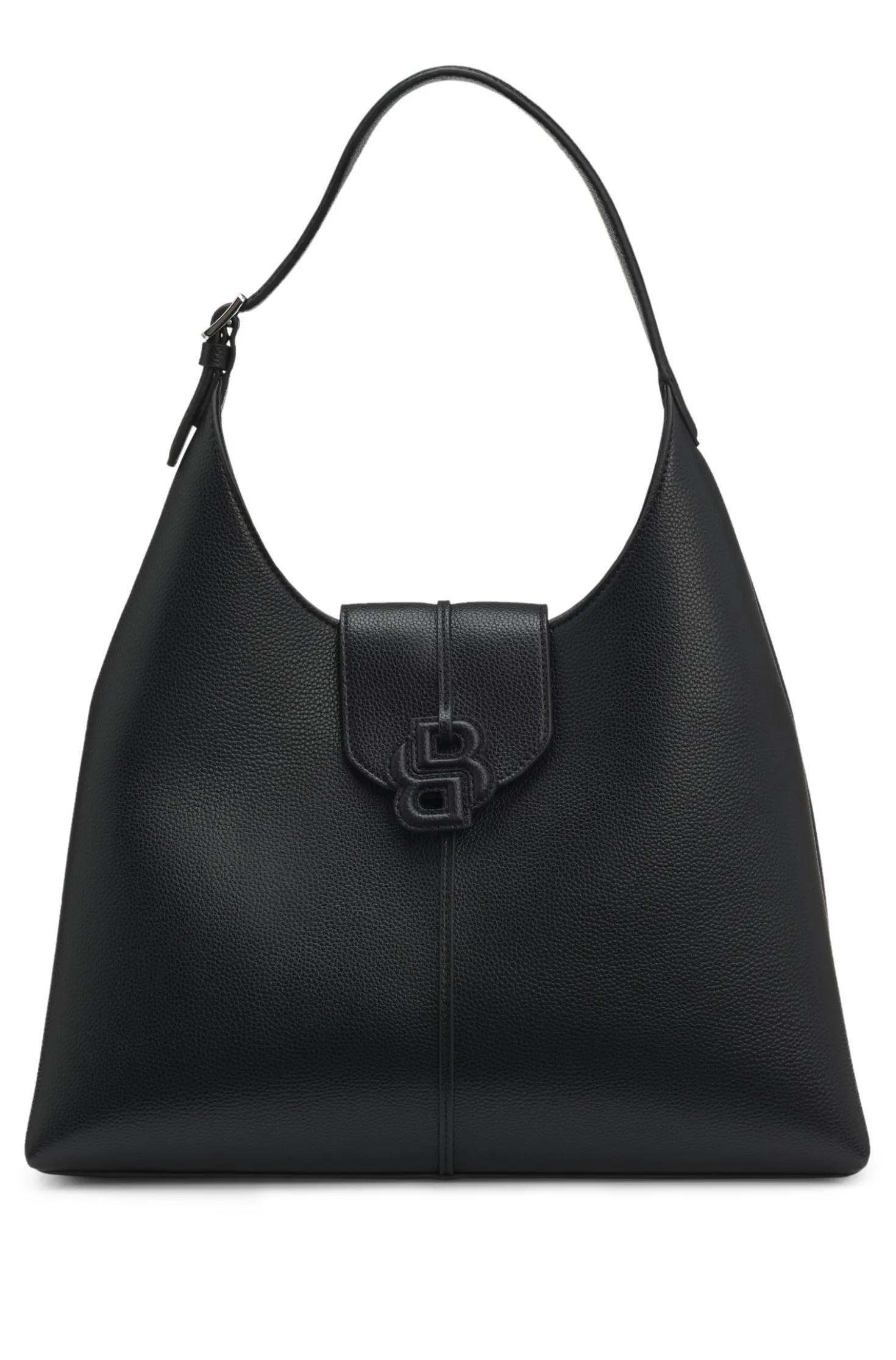 Genarbte Hobo Bag mit Double-B-Monogramm