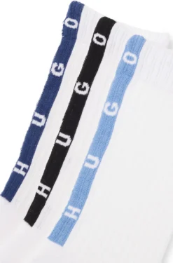 Gerippte Socken aus Baumwoll-Mix mit gepolsterter Sohle im Dreierpack