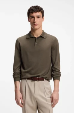 Gestricktes Poloshirt aus Wolle, Seide und Kaschmir