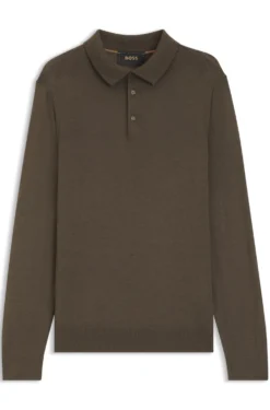 Gestricktes Poloshirt aus Wolle, Seide und Kaschmir