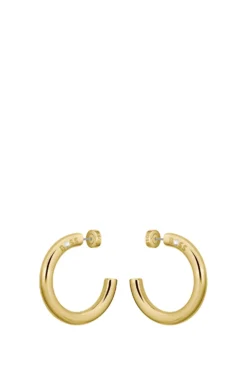 Goldfarbene Creolen mit Logo-Detail