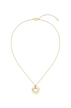 Goldfarbene Halskette mit Logo-Ring