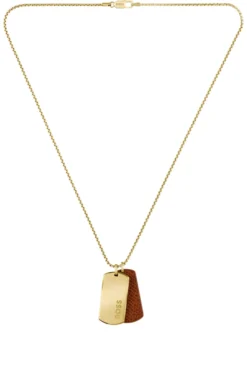 Goldfarbene Halskette mit zwei Tags