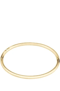 Goldfarbener Armreif mit Logo-Detail