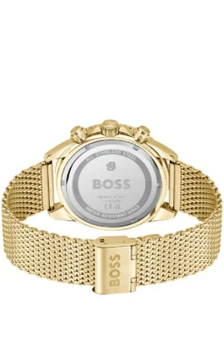 Goldfarbener Sealiner Chronograph mit schwarzem Zifferblatt