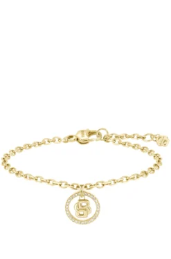 Goldfarbenes Armband mit Double-B-Monogramm-Anhänger