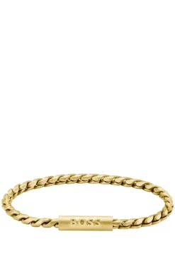 Goldfarbenes Armband mit geflochtener Kette
