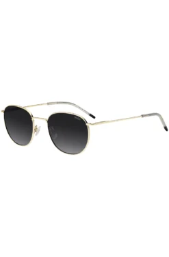 Goldfarbene Sonnenbrille mit Logo-Detail