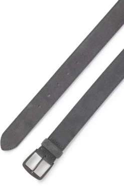 Gürtel aus italienischem Veloursleder mit Schließe in Gunmetal