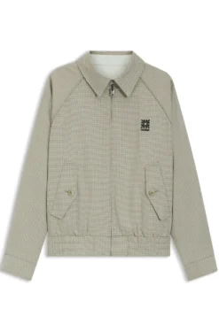 Harrington-Jacke mit Hahnentritt-Muster