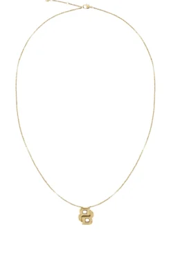 Hellgelbgoldfarbene Halskette mit Double-B-Monogramm