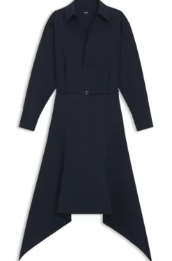 Hemdblusenkleid aus Baumwoll-Popeline mit Gürtel
