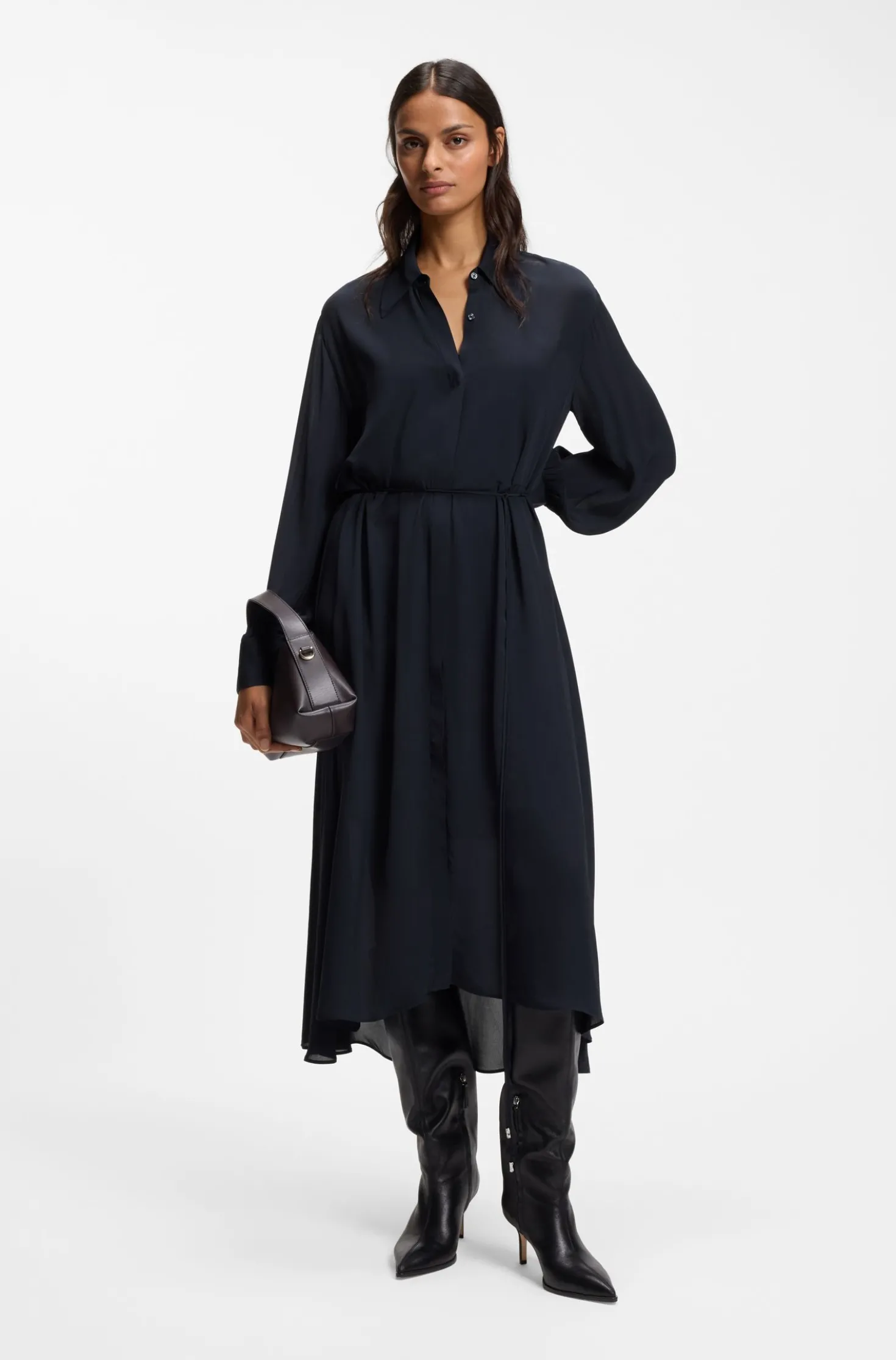 Hemdblusenkleid aus Crêpe de Chine