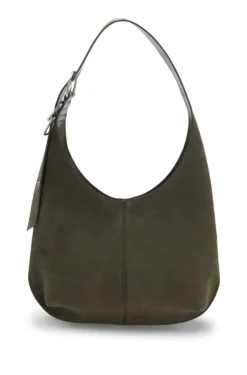 Hobo Bag aus Kunst-Veloursleder mit Metalldetails