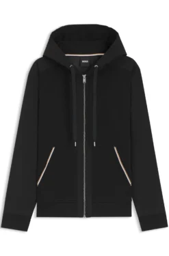 Hoodie aus Baumwoll-Terry mit Signature-Streifen-Besatz
