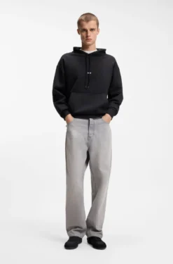 Hoodie aus Baumwoll-Terry mit Logo-Badge