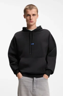 Hoodie aus Baumwoll-Terry mit Logo-Badge