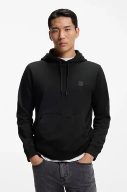 Hoodie aus Baumwoll-Terry mit Logo-Aufnäher