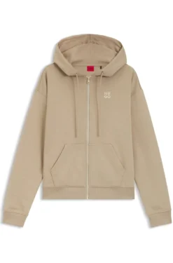 Hoodie aus Baumwoll-Terry mit Reißverschluss und Logo-Stickerei