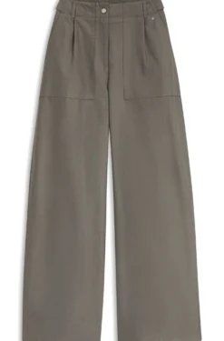 Hose aus Baumwoll-Denim mit weitem Beinverlauf