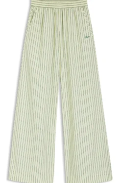 Hose aus Baumwoll-Popeline mit vertikalem Streifen