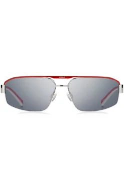 HUGO Eyewear Sonnenbrille im Wrap-Style in Weiß und Rot