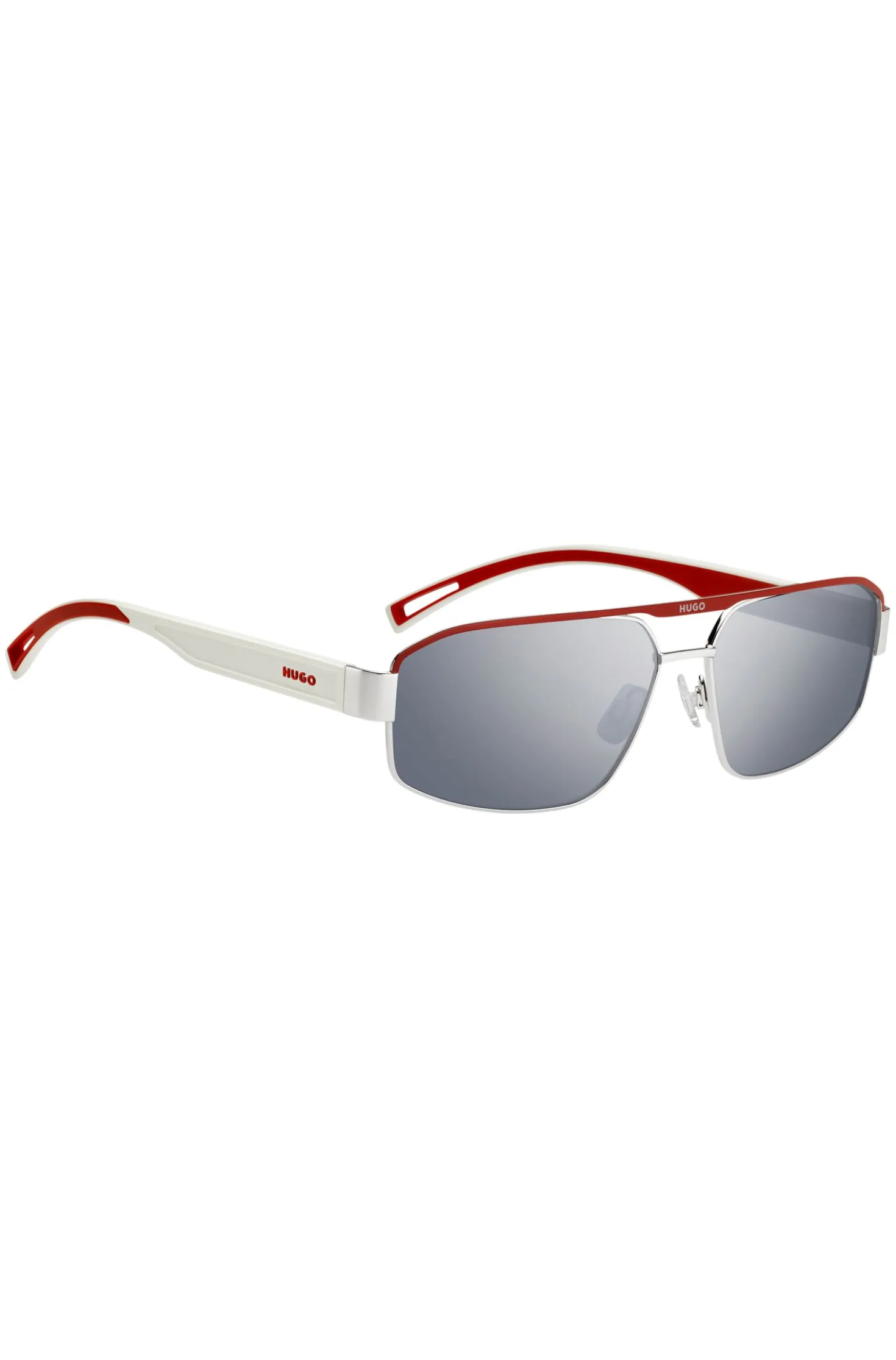 HUGO Eyewear Sonnenbrille im Wrap-Style in Weiß und Rot