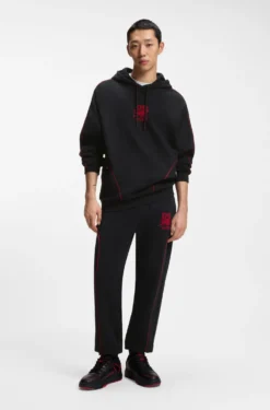 HUGO x RB Hoodie aus Stretch-Baumwolle mit Stier-Motiv