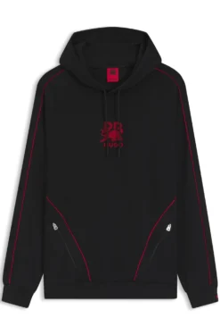 HUGO x RB Hoodie aus Stretch-Baumwolle mit Stier-Motiv