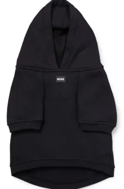 Hunde-Hoodie aus Baumwoll-Mix mit Kontrast-Logo