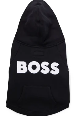 Hunde-Hoodie aus Baumwoll-Mix mit Kontrast-Logo
