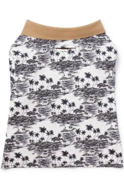 Hunde-Poloshirt aus Baumwolle mit Palmen-Print