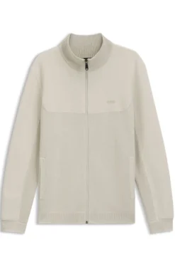 Hybrid-Jacke aus elastischem Gewebe mit Reißverschluss