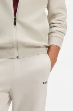 Hybrid-Jacke aus elastischem Gewebe mit Reißverschluss