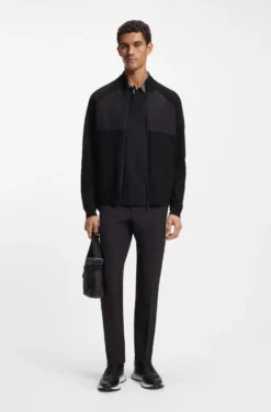 Hybrid-Jacke aus Strick mit Waffelstruktur