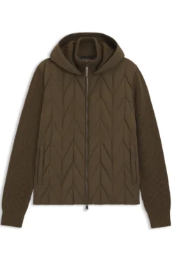Hybrid-Jacke mit Wollärmeln und Daunenfüllung vorn