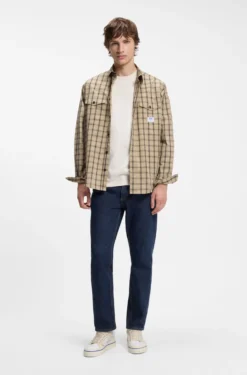 Indigoblaue Regular-Fit Jeans aus Baumwolle
