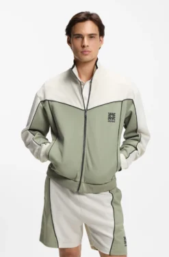 Jacke aus Baumwoll-Mix mit gesticktem Logo-Artwork